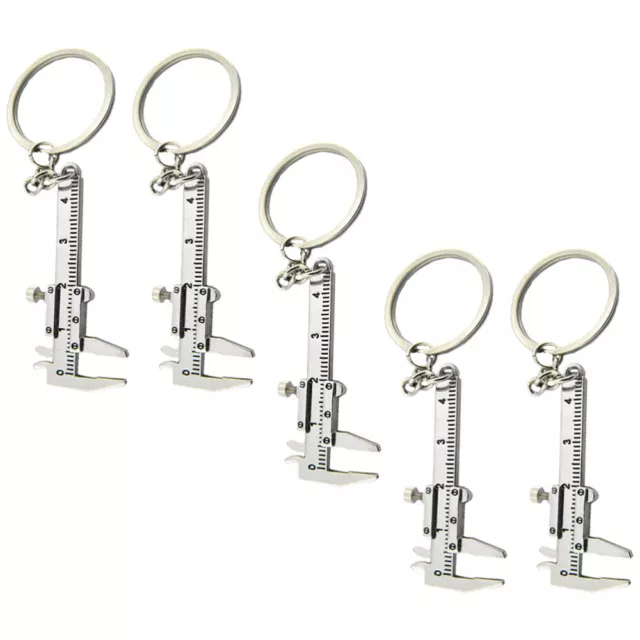 5 Pcs Micrometer Caliper Keychain for Keys Vernier Buckle Mini