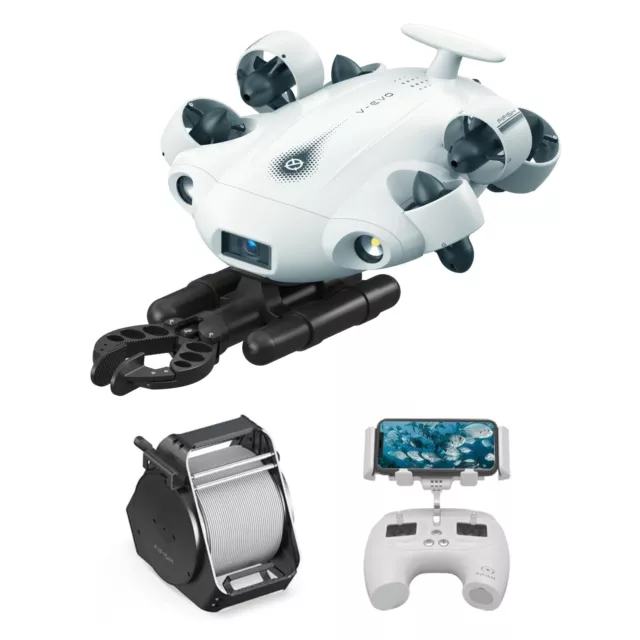QYSEA FIFISH V-EVO Underwater Drone with AI Vision Lock - Robotic Arm Bundle | R