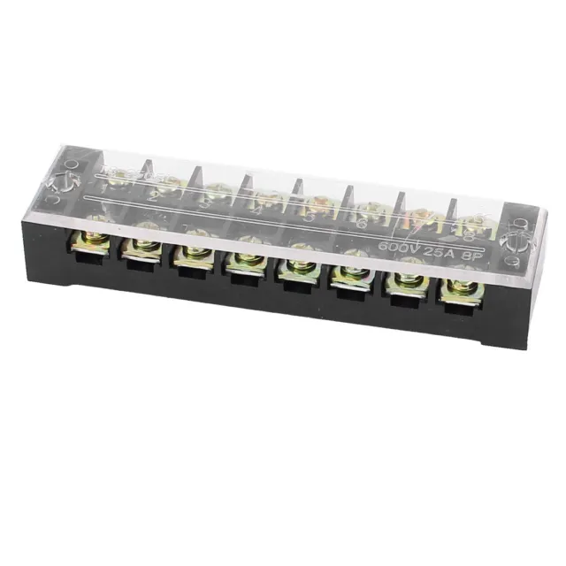 600V 25A 2rangées 8Position fil connecteur à vis Barrier Terminal Block
