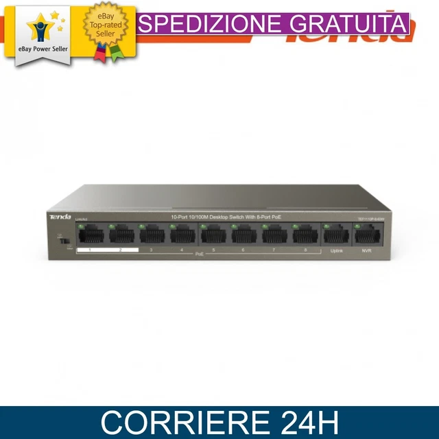 Switch PoE Tenda 10 Porte - 8 Porte PoE 63W, Plug & Play, Per Telecamere IP E Reti - Foto 7