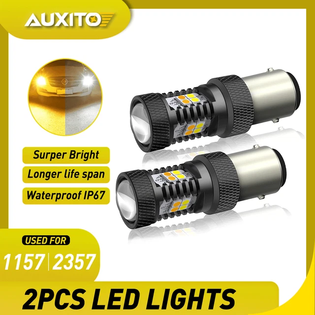 CANBUS 1157 Switchback LED Front Turn Signal Parking DRL Light Bulbs Dual Color