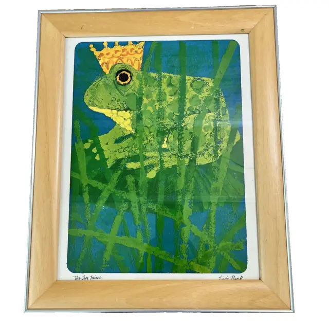 The Frog Prince Fairy Tale Framed Print Linda Powell Children's Grimm Green