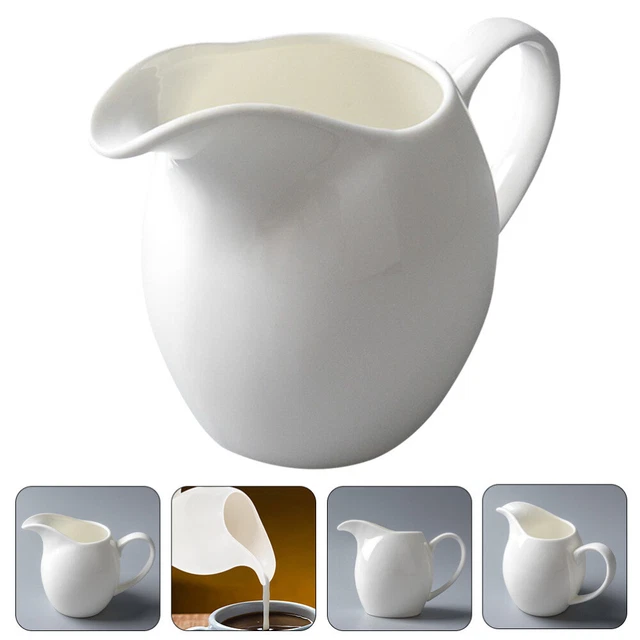 Jarra de leche mini máquina de espresso jarras de crema de porcelana cerámica blanca
