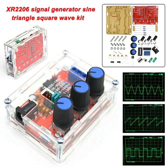 XR2206 Function Signal Generator DIY Kit Sine Output 1HZ-1MHZ + Acrylic Case