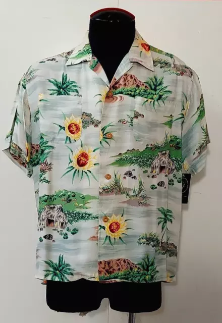 1950's Penny's Label Hawaiian Shirt Vintage Size L Made in Japan Aloha | Loop Co