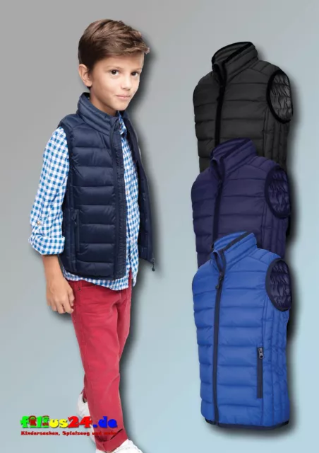 KARIBAN Bambini Chiaro Gilet Trapuntato Gilet Tg. 6/8 Fino 12/14 Unisex