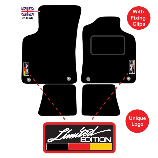 For Audi TT MK1 1999 - 2006 Tailored Carpet Car Floor Mats with logo 4 Clips | UK