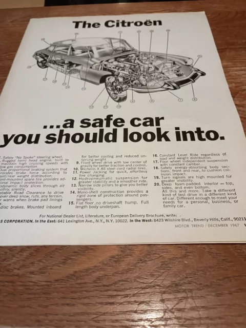 1967 The Citroen A Safe Car Magazine Ad