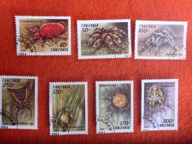Arachnids Spiders 1994 Set Of 7 Tanzania  Stamps Fine Used