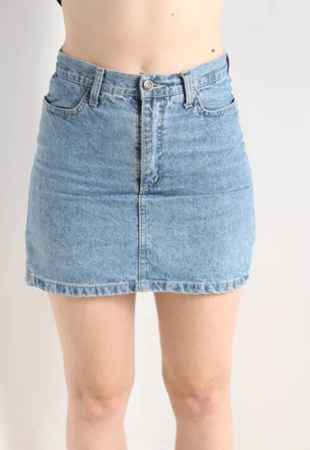 Vintage Y2K Denim Mini Skirt Blue W28’ - Size 8 (A17)