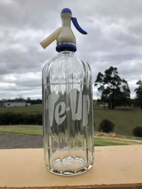 Old Vintage Te-Up Devonport Tas Cordial Soda Syphon Bottle With Original Top