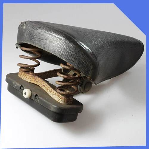 Selle De Vélo/Moto Vintage En Cuir - Style Ancien Avant-Guerre - USA - Occasion Avec Usure