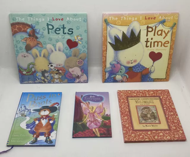 Childrens Books Hardback x5 - Play Time, Pets, Edward Hedgehog, Fairytopia, Puss