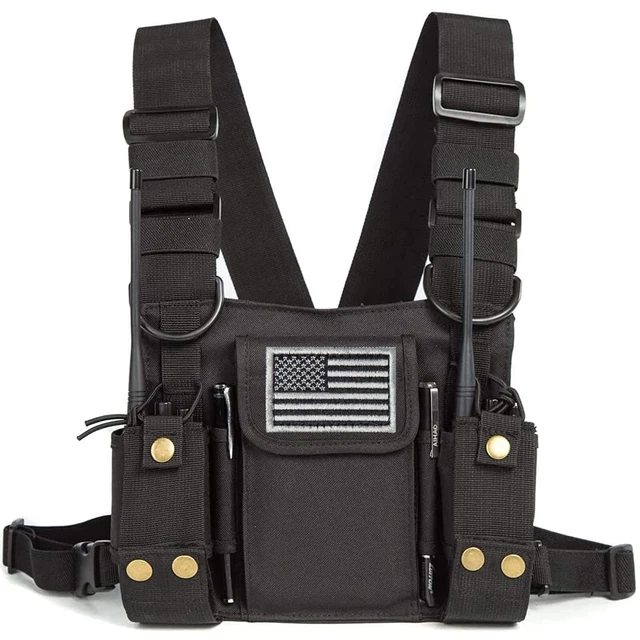 Radio Shoulder  Chest Harness Holder Vest Rig for Two Way Radio...
