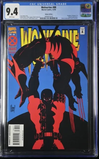 WOLVERINE #88 Deluxe Edition 1994 CGC 9.4 WOLVERINE VS DEADPOOL Kubert Hot Key