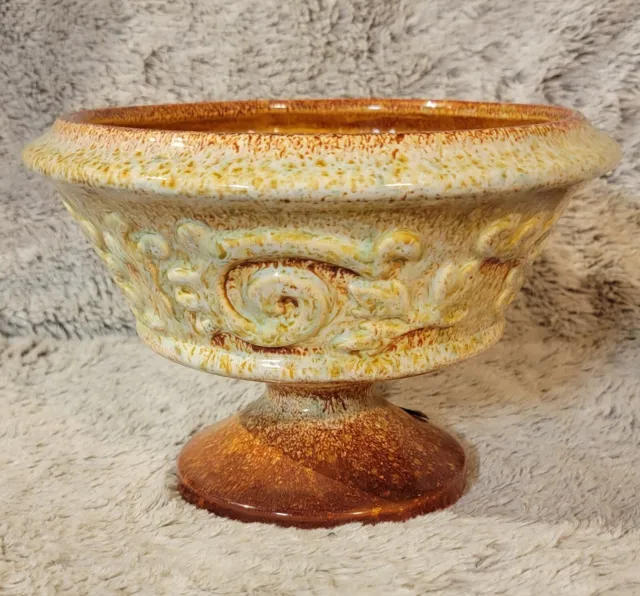 Vintage Haeger Pottery Vase Planter Pedestal 8.5" W  x 6" H  Speckled Marked 254