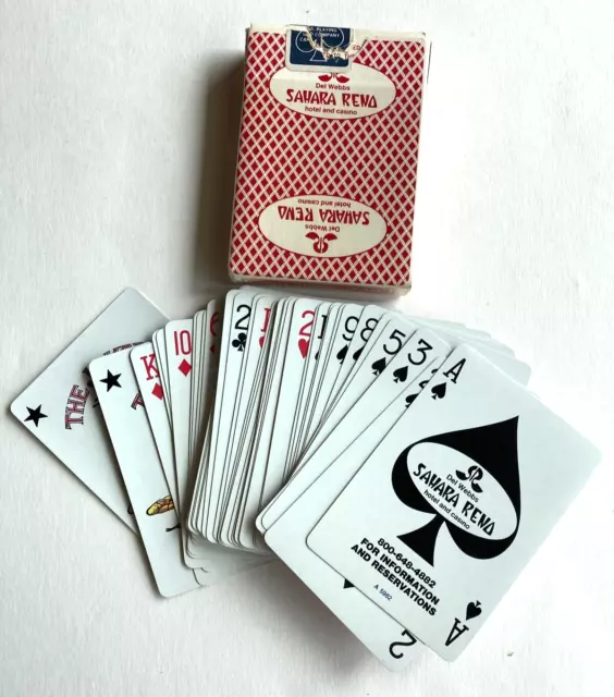 Vintage 1981 SAHARA RENO Hotel & Casino Las Vegas Red Bee Playing Cards 2