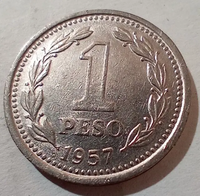 1957 Argentina One 1 Un Peso Republica Libertad