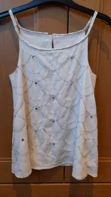 M&S Girls Cream Sparkly Top Blouse Age 7-8