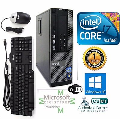 Dell 7010 Desktop Computer Intel Core i7 Win 10 HP 64 500gb SSD 8gb Wifi