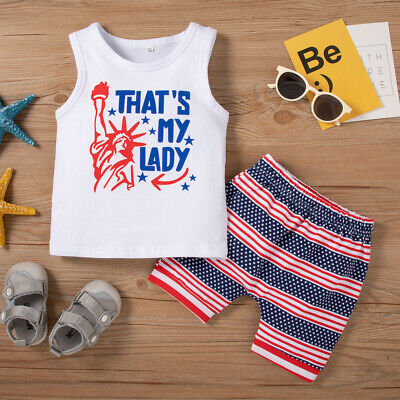 My First 4th of July Baby Boys Outfit Flag Shorts Independence Day Clothes Set