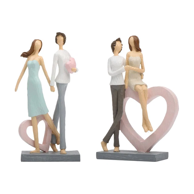 Statue de Couple moderne, Figurine de Couple pour pièce maîtresse d'armoire,