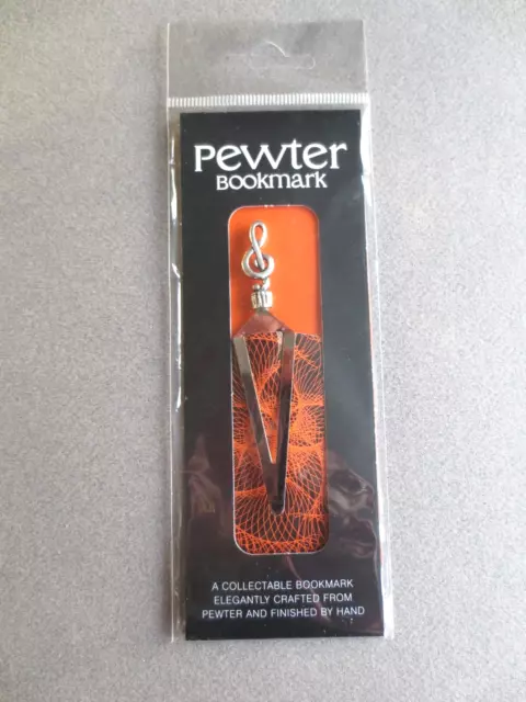 Metal BOOKMARK TREBLE CLEF Pewter Music Lover Musician Unused in Packet