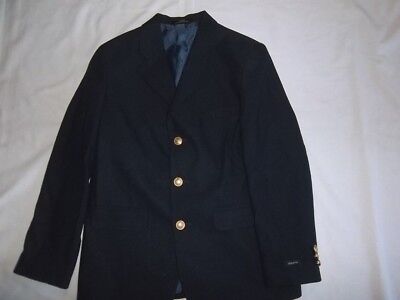 Boys CLAIBORNE Navy 15% Wool BLAZER JACKET Size 12 R Regular Dress Suit Coat