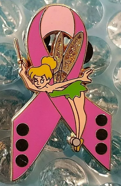 Tinker Bell Fairy Deep Pink Ribbon Breast Cancer Fantasy Disney Tokyo Pin