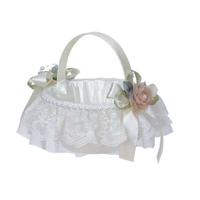 Poignée De Panier De Mariage Décor D'époque Paniers De Demoiselle D'honneur