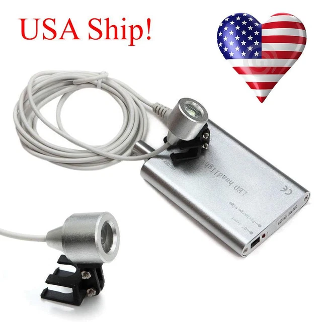 Denshine New Silver LED Head Light Lamp for Dental Surgical Loupes Dentist Lab