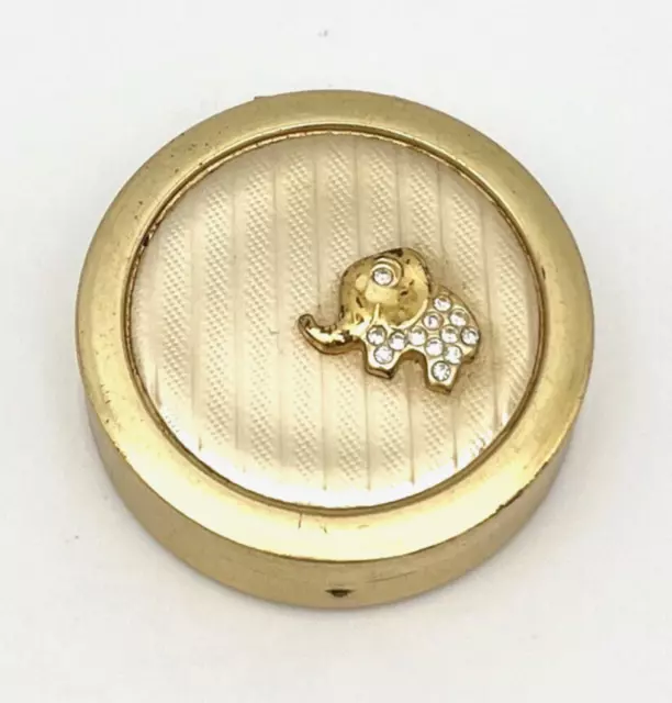 Vintage Pillendose Elefant Schmuckbox Strass Steine Gold Schatulle RAR #1501