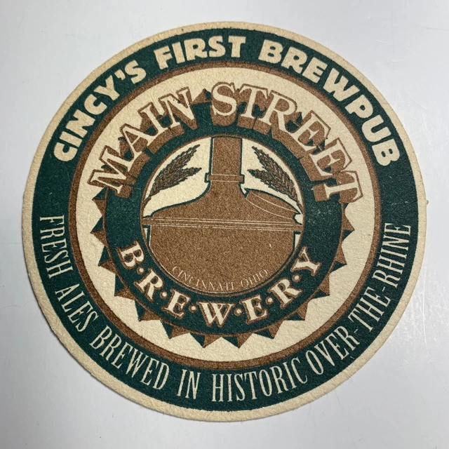 Main Street Brewery Craft ￼  Beer  Coaster Cincinnati ￼ Ohio￼
