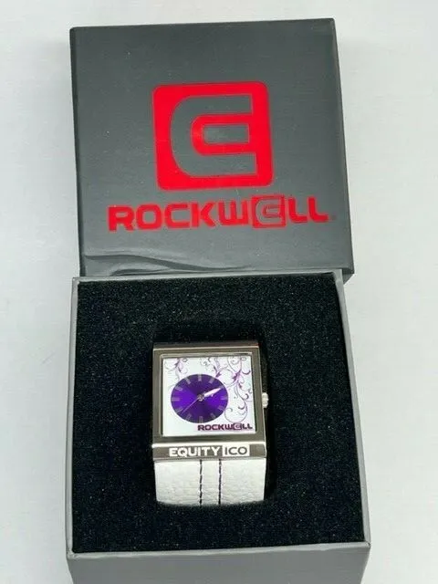 Ladies ROCKWELL Mercedes White/Purple Tone Quartz Watch New Battery