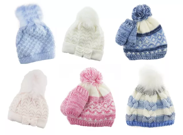 Neugeborene Kinder Baby Junge Mädchen Bommelmütze Winter warm gehäkelt Strick Wackel Beanie Kappe