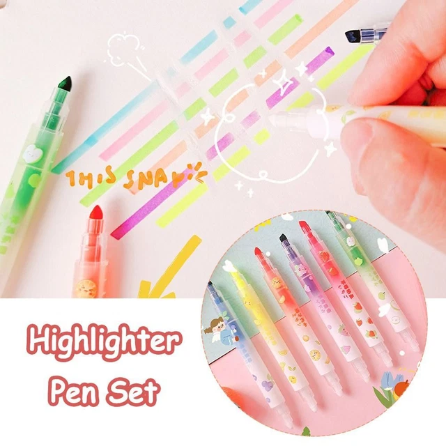 clés Marqueurs Ensemble de stylos à surligneur Stylo de couleur Soins oculaires