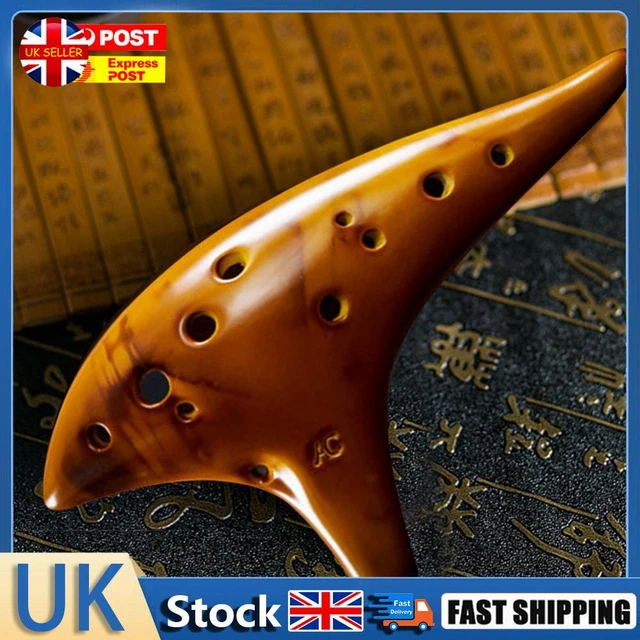 12 Hole Smokey Fired Ocarinas with Protective Bag Alto C Tone Ocarina (Gold) Hot