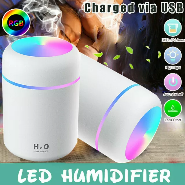 Aroma Humidifier Essential Oil Diffuser Grain Ultrasonic Air LED Aromatherapy US