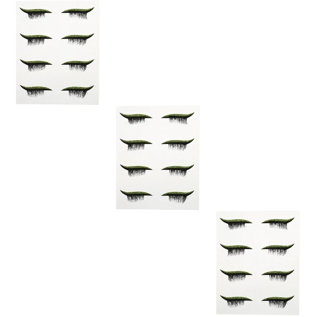 12 Pairs Falsche Wimpern Augen Make-up Aufkleber Bilden Eyeliner Mann