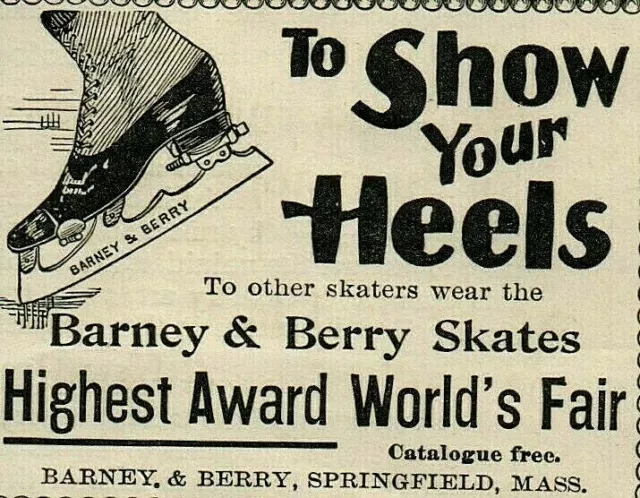 1862 B&B Barney & Berry ICE SKATES Exhibition London Exposition PAPER AD 3958