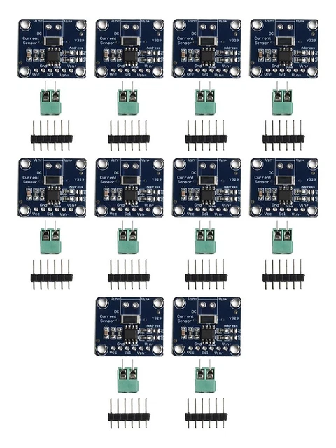 Produktbild von 10x INA219 Leistungsüberwachungsmodul – I2C, 3-5V, 0-26V Busspannung, Bidirektionale Strommessung – Für Arduino & Raspberry Pi