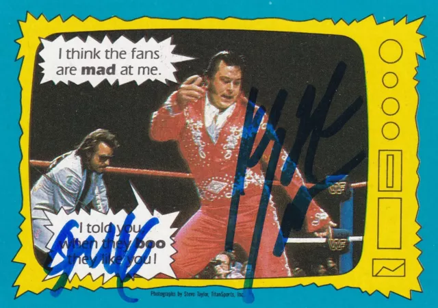 Honky Tonk Man Jimmy Hart Signed 1987 Topps WWF Rookie Card #72 WWE RC Autograph