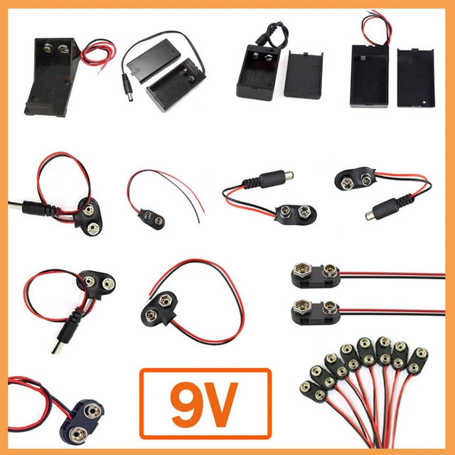 9 VOLT BATTERY Holder Battery Snap Clip Snap On Connector Cable Lead 6.