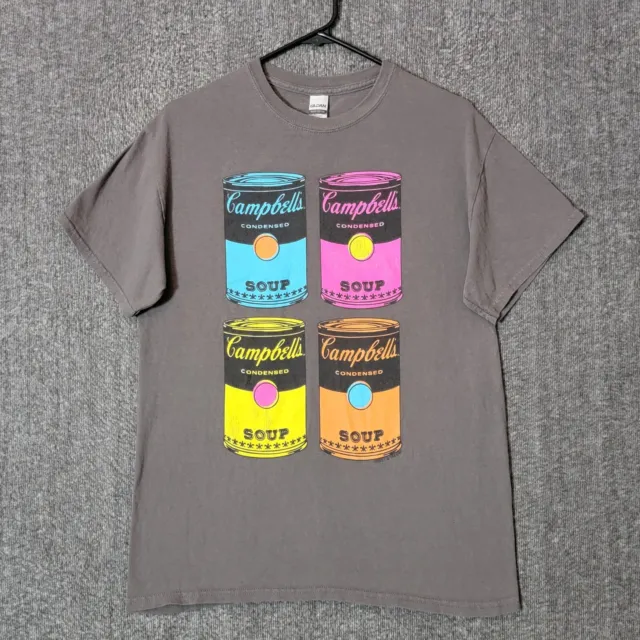 Campbells Soup Cans T-Shirt Mens Medium Brownish Gray Andy Warhol Pop Art