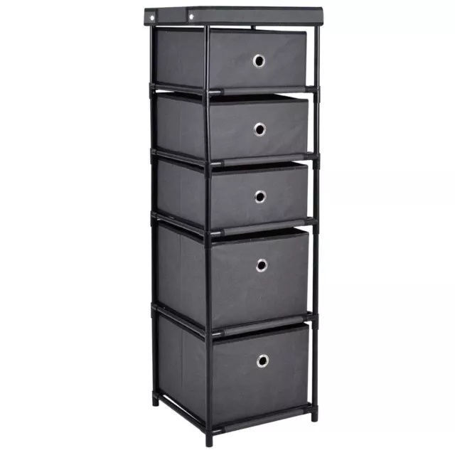 Canvas 5 Chest Of Drawer Bedroom Furniture Storage Cabinet Unit Organiser