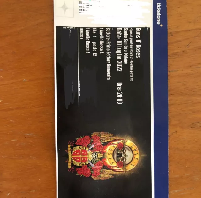 Biglietti Guns n' Roses concerto San Siro (Milano) 10 Luglio 2022