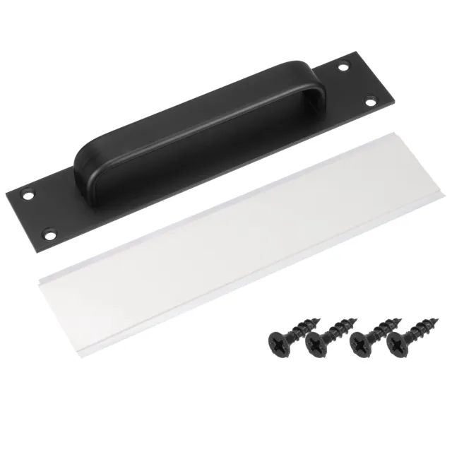 1Pcs Door Handle Pulls, 200mm/7.87" Black Dual-Use(Screw/Double-Sided Tape)