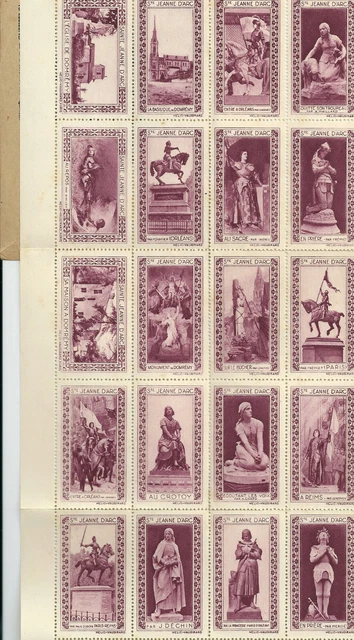 Carnet complet  de 20  vignettes Jeanne d'Arc rouges