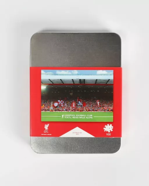 Liverpool FC Kinder Puzzle Stadion 100 Teile in Metallbox Fussball