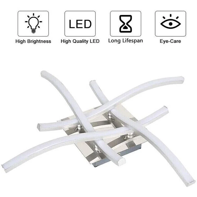 LED CEILING LIGHT 4 Wave Lights Modern Kitchen Living Room Bedroom Lamp